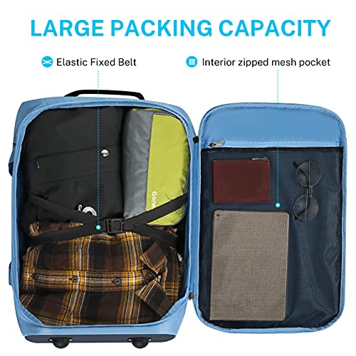 Gonex Rolling Duffle Bag with Wheels, 50L Travel Carry On Wheeled Duffel Luggage with Rollers 22 Inch, Navy Blue