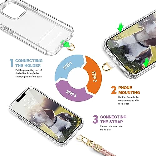 Lawonda Phone Lanyard Universal Crossbody Cell Phone Strap Anti-Theft Adjustable Neck Lanyard for iPhone 17 Pro Max 2pcs Phone Patchs Tether Pads for Women & Men Light Pink by Lawonda - Image 8