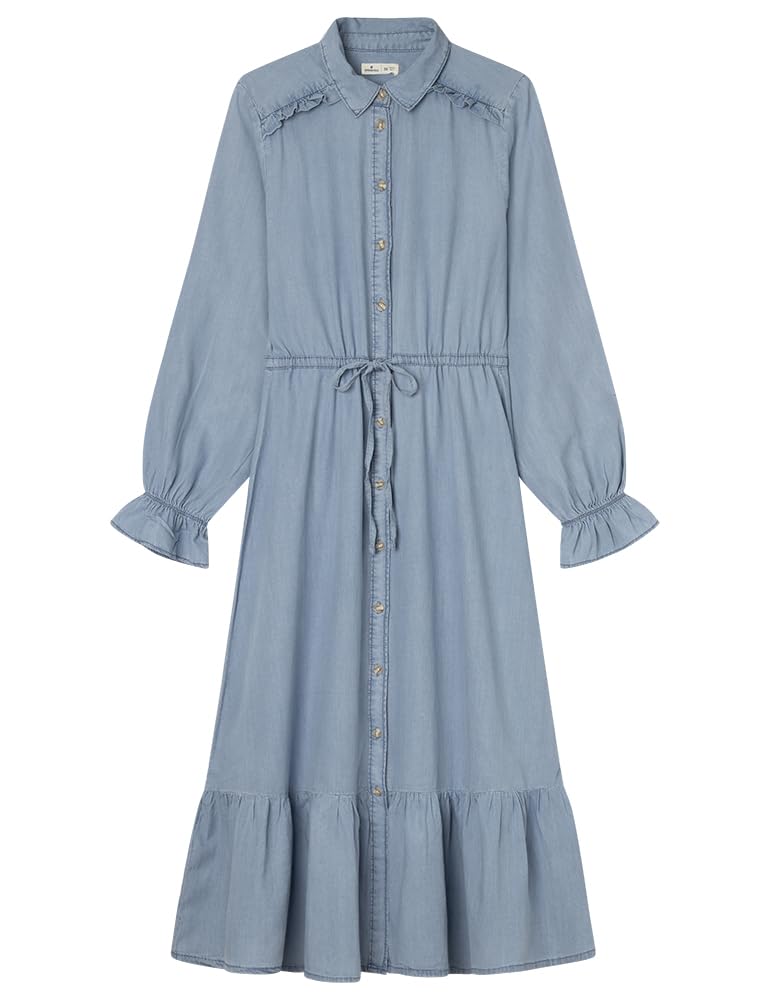 SPRINGFIELD Vestido Camisero Vaquero con Cinturón de Cordón Y Bolsillos Delanteros Mujer