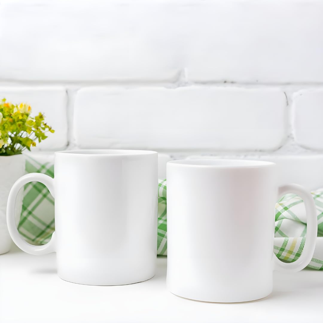 magical gifts Sublimation Plain Ceramic Coffee Mug with SafePack Box Packing for Sublimation Printing, Kitchen use, Gifts, Business (White, Pack of 2)