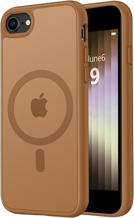 Vooii for iPhone SE Case 3rd/2nd/2020 with Magnetic, iPhone 8/7 Case [Compatible with Magsafe] [Integrated Design] Comfortable Grip Feel Slim Translucent Shockproof Protective Cover, Desert Titanium