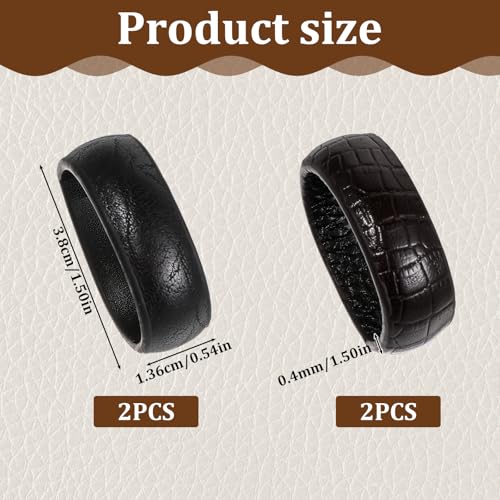 4 Pack Belt Loop Keepers, Leather Loop Keeper Accessories Belts Straps Holder Retainer Band Cowhide for 1.38" (35mm) Wide Men's Belts Buckle to Hold Extra Length Straps in Place Pants, Black, Red2