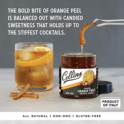 image for Collins Candied Fruit Orange Peel Twist in Syrup - Popular Cocktail Ga