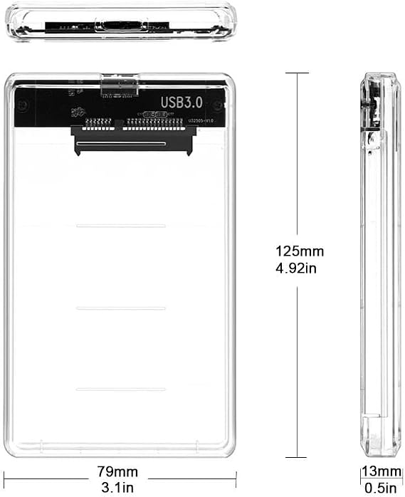USB 3.0 Harici SSD Harddisk Şeffaf Taşınabilir HDD Kutusu Sata