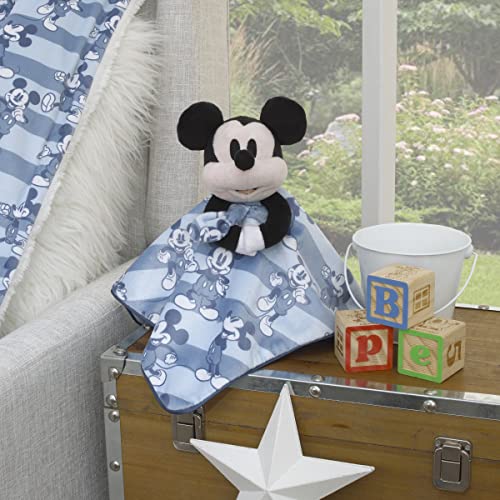 Image of Disney Mickey Mouse Blue, White and Black Lovey Security Blanket