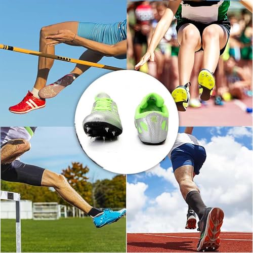 Spike Nägel 6mm mit Spikeschlüssel,50 Stück Spikes,Robuster Stahl Spikes Pyramid Ersatz Spikes Leichtathletik Ersatzdornen für Track Schuhe Weitspringen Laufen Wandern(Silber)