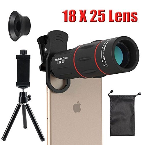 18X Cell Phone Camera telephoto Lens, Zwish Zoom Telephoto Universal Clip On Lens Kit for iPhone 8/7/6S/6 Plus/5/4,Samsung, Android and Other Phones
