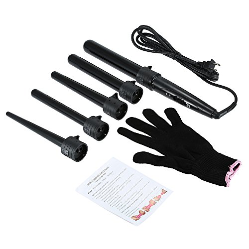 Professional Hair Curler Roller Wand Salon Hair Curling Iron (Black)