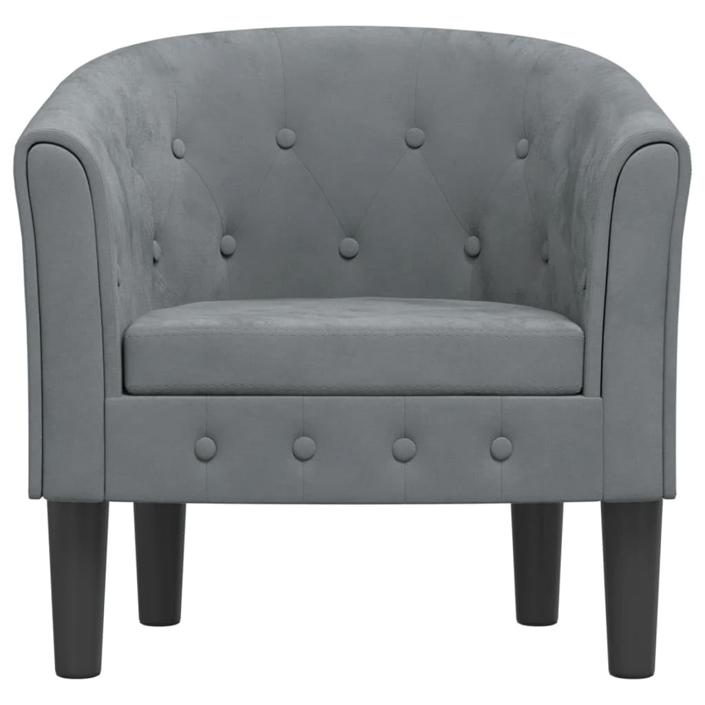 Hothingwell Sillón Cabriolet Terciopelo Gris Oscuro, Silla Moderna Sala con Asiento Acolchado, Marco de Contrachapado y Pino, Capacidad 110 Kg