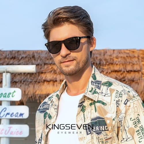 KINGSEVEN Polarized Sunglasses Men Women Retro Sun Glasses Outdoors Sports Cycling Fishing Mirrored Full Frame Eyewear 7562