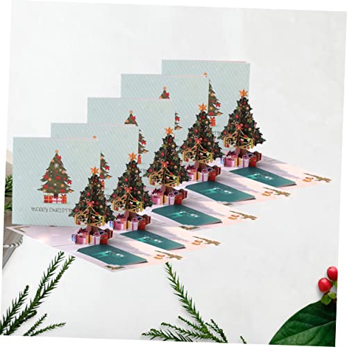 STOBOK 5Pcs 3D Cartões De Ano Cartão De Férias 3D Cartões De Papel Cartão De Natal Cartão De Natal D