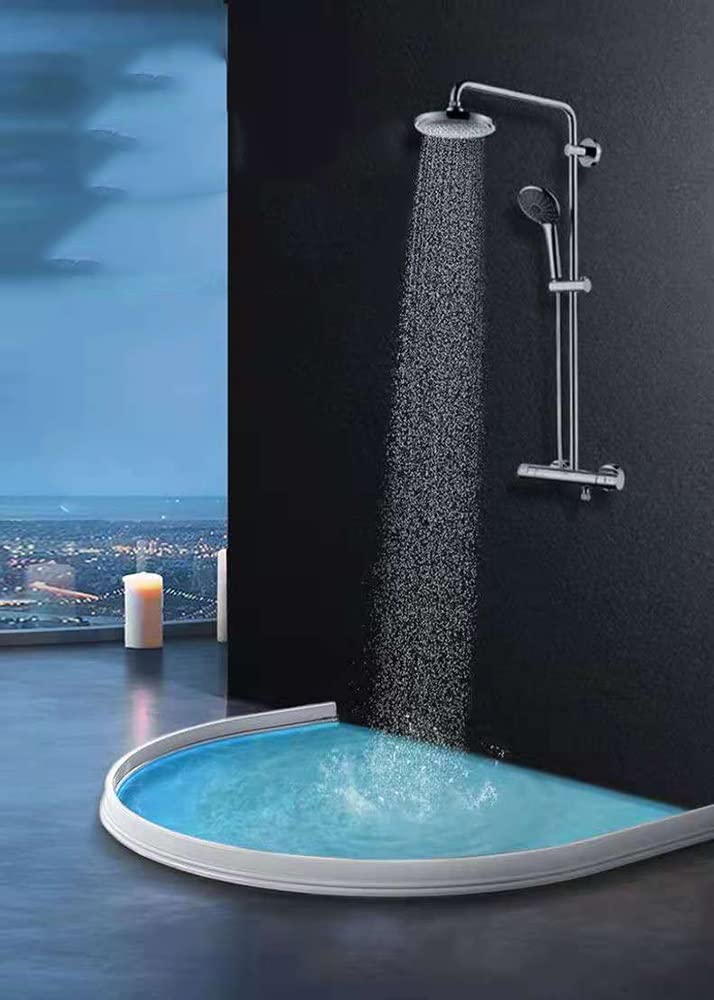 TapóN de Agua de Silicona Cinta Impermeable Plegable De Silicona, Barrera De Ducha Junta Puerta De Ducha Autoadhesiva Ducha Presa De Puerta Separador En Seco Y Húmedo ( Color : Bianco , Size : 5m/196