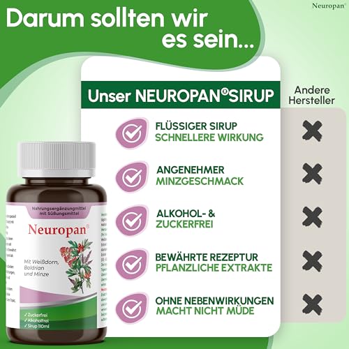 Pflanzliches Beruhigungsmittel Neuropan Sirup 110 ml zur Entspannung