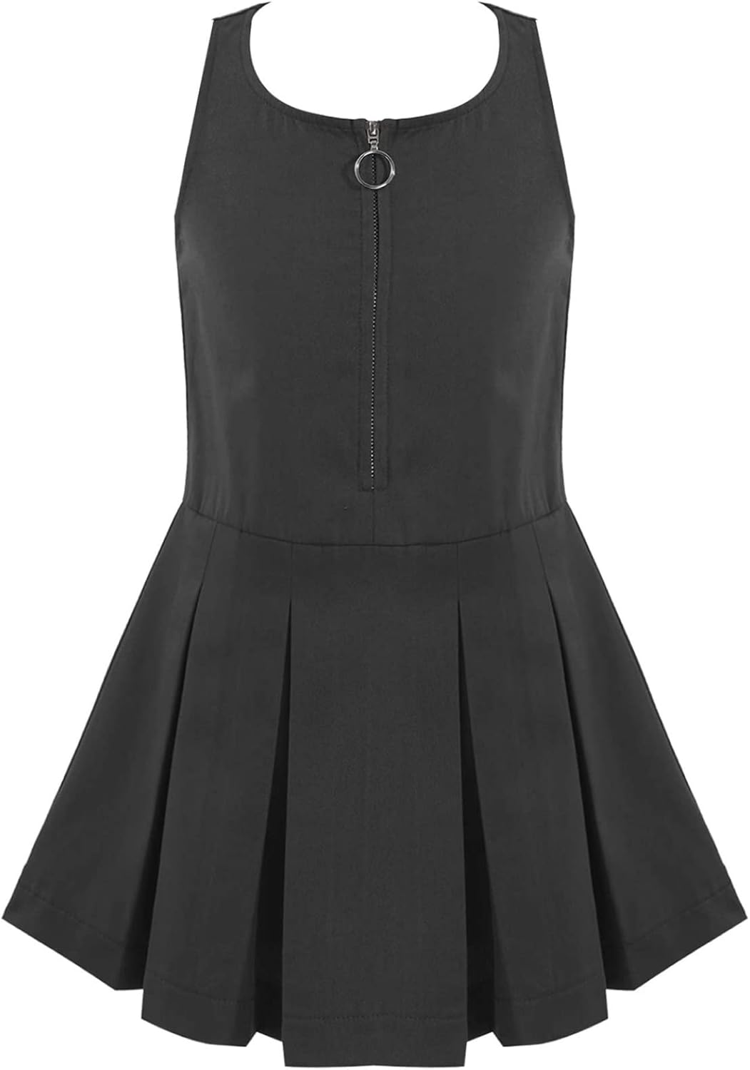 Duoremi Kids Girls Sleeveless Plain Pleated A Line Jumper Dress Zippered Up School Uniform Dresses: Clothing, Shoes & Jewelry