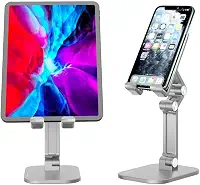 Geonav Suporte FlexPro de mesa dobrável para Smartphones e Tablets até 13´, SUPMOB, Cinza