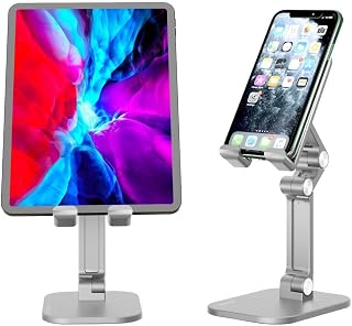 Geonav Suporte FlexPro de mesa dobrável para Smartphones e Tablets até 13´, SUPMOB, Cinza