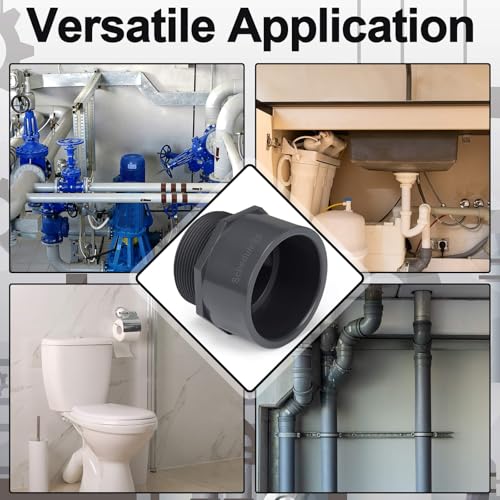 Image of 4 Pcs 3 Inch PVC Pipe Fitting Male Adapter Schedule 80 Socket x Npt Compatible with 836 Series Heavy Duty Industrial Grade Corrosion Resistant Plumbing Irrigation Connector for Water