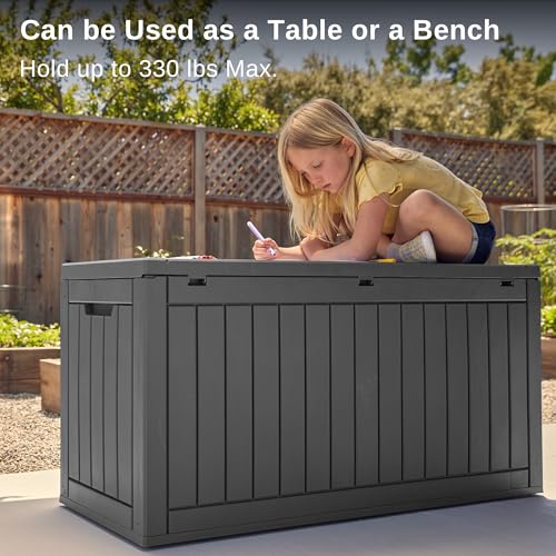 EAST OAK Outdoor Storage Box, 60 Gallon Deck Box Indoor and Outdoor Use, Black by EAST OAK - Image 4