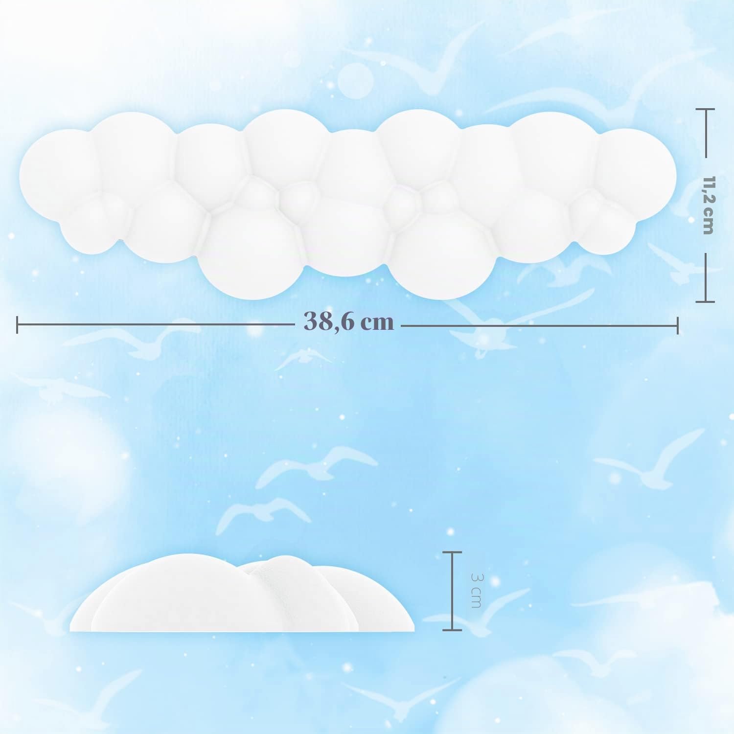 ATTACK SHARK Cloud Repose-poignet Ergonomique Anti-dérapant Support de Main Bureau Repose-paume Clavier Mécanique TKL 87 Touches Blanc