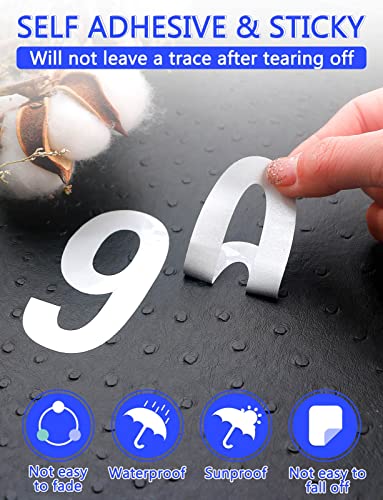 Seloom 148 Pcs 3" Reflective Mailbox Numbers Stickers For Outside,White Letter And Number Stickers Address Numbers For Mailbox,Self Adhesive Vinyl Waterproof House Decal Stickers For Door Cars Home #TOP4