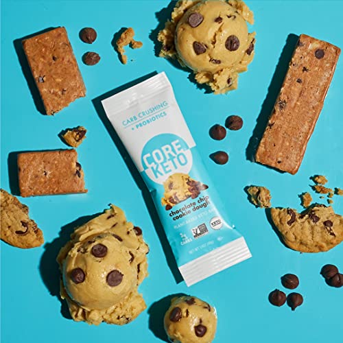 Core Refrigerated Plant-Based Keto Bars – Low Sugar, High Fiber Bars With Probiotics – Pack Of 20, Chocolate Chip Cookie Dough #TOP3