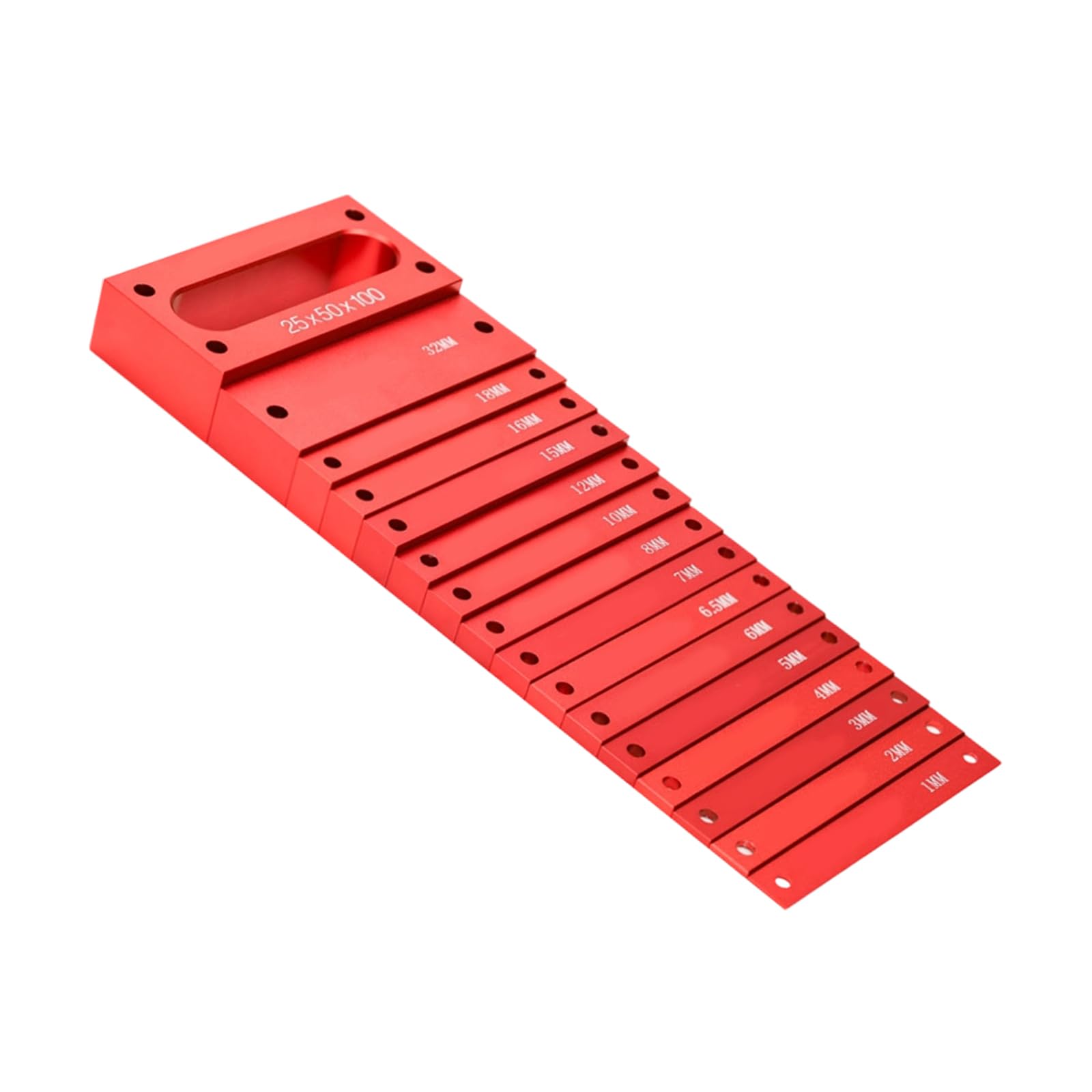 Metric Measurement Spacers Aluminum Gauge for Tool in Woodworking Metric Setup Block Height Gauge