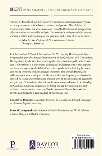 Image of 1 Corinthians 10-16: A Handbook on the Greek Text (Baylor Handbook on the Greek New Testament)