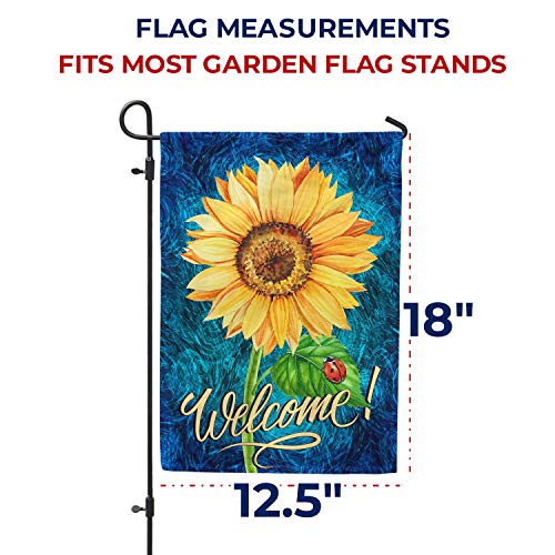 America Forever Sunflower Welcome Garden Flag - Welcome Summer Fall Sunflowers Ladybug Flag- Seasonal Yard Outdoor Decorative Double Sided Flag - 12.5 X 18 Inches #TOP6