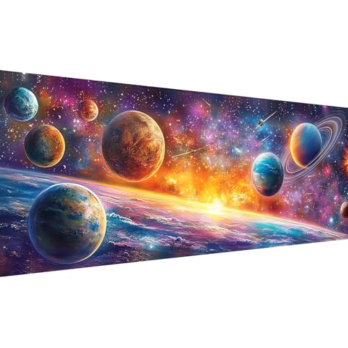 Kaliosy Kits peinture diamant 5D géante planète 11.81x31.5 po décor mural