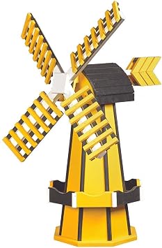 Poly Windmill Medium 40" Amish-Made in USA Yellow w/Black Trim Steelers