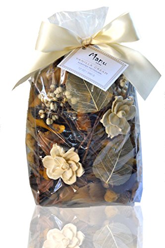 Manu Home Vanilla Amber Potpourri ~ Over 12oz of Beautiful Natural pods Lightly Scented with Our Award Winning Fragrance ~Perfect Scent and Look to Welcome Any Season~ Proudly Made in The USA!