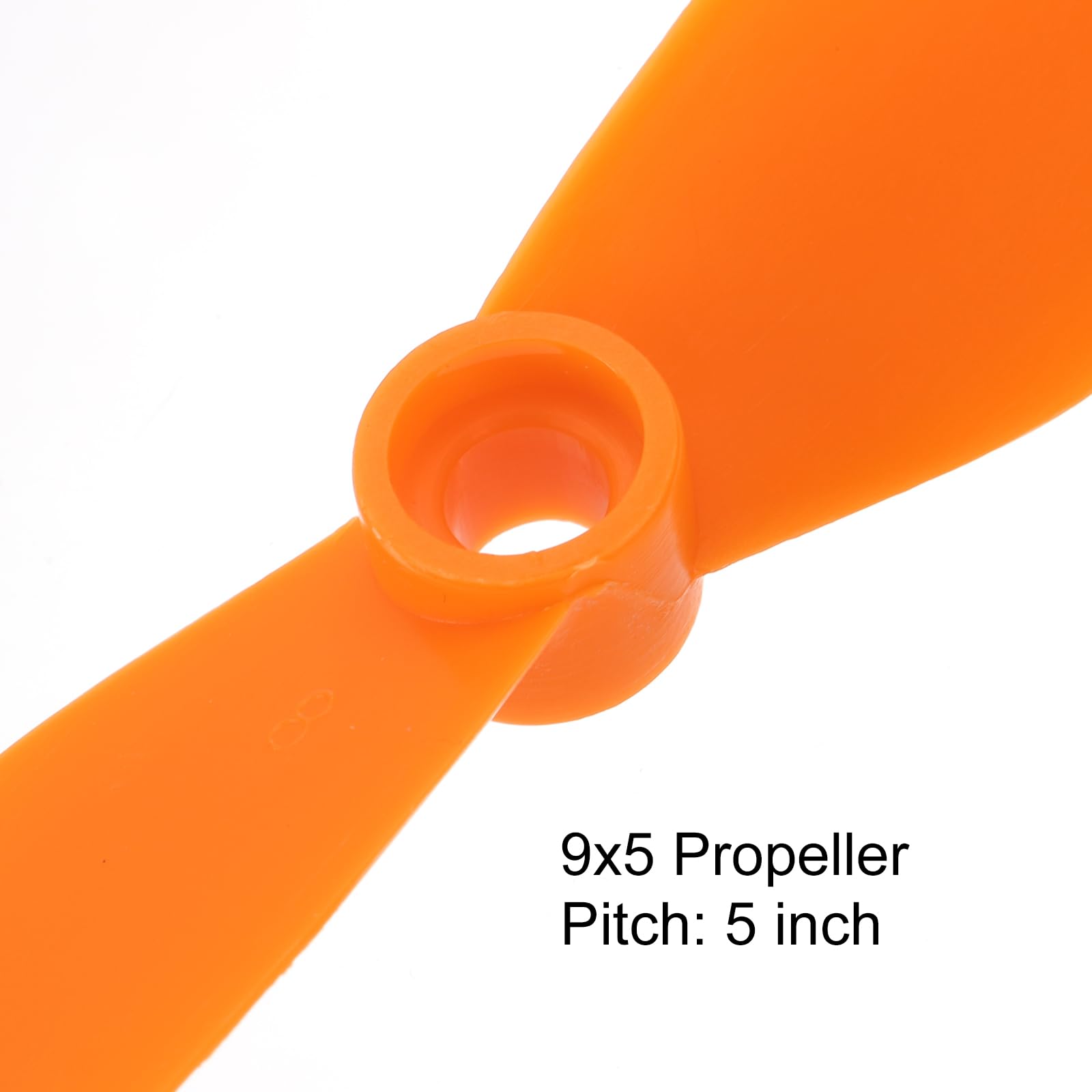 Hélices RC CW 9050 9x5 pouces à 2 ailettes à voilure fixe pour jouet d'avion, 10pcs en nylon orange avec anneaux adaptateurs