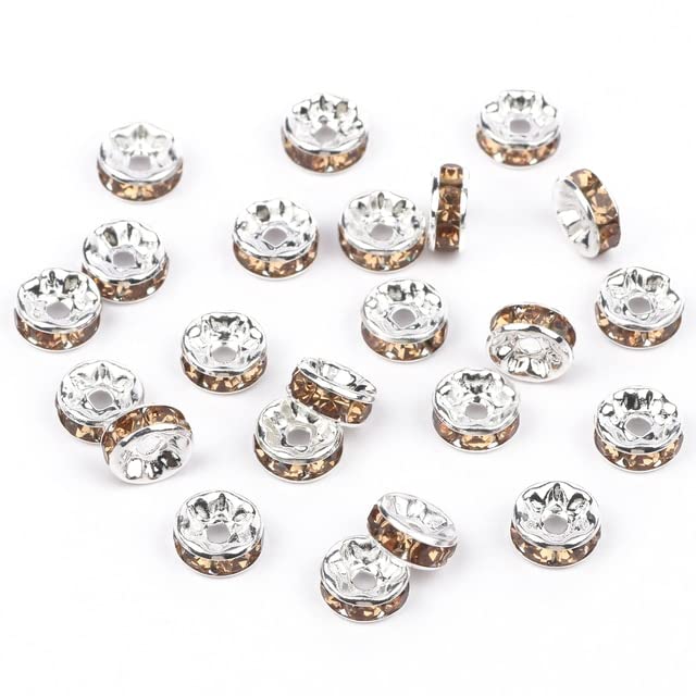 VIXDA 100 Pz 6/8mm Strass Rondelle Perline Distanziali per Monili Che Fanno AB Colore Perline di Cristallo Braccialetto Fai da Te Accessori della Collana