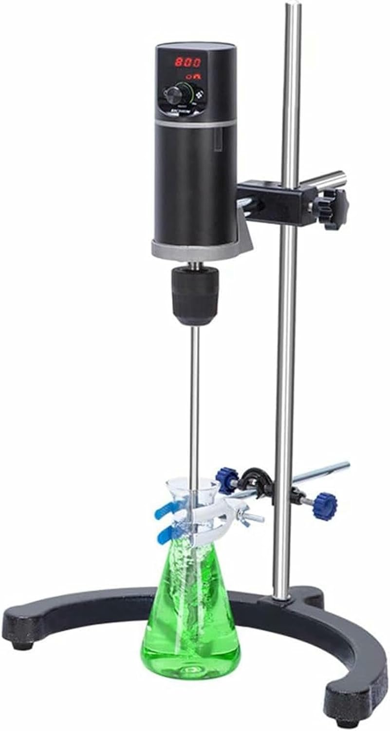 Lab Regulating Speed Stirrer, LCD Digital Display Constant Speed Electric Mixer, Overhead Precision Vertical Mixer, Rotating Speed 100-2000rpm