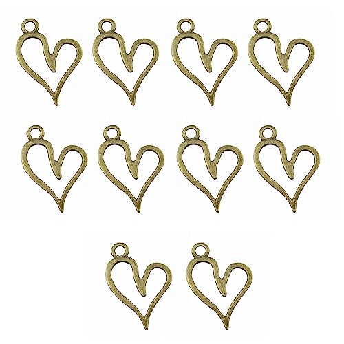 Accesorios para hacer joyas, juego de fabricación de joyas, componentes de corazón, colgantes de corazón, colgantes de corazón para collar y pulsera