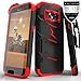 Zizo® Bolt Cover For Samsung Galaxy S7 [.33mm 9H Tempered Glass Screen Protector] included |Military Grade| Case + Kickstand + Lanyard + Holster Clip (Black/Red)