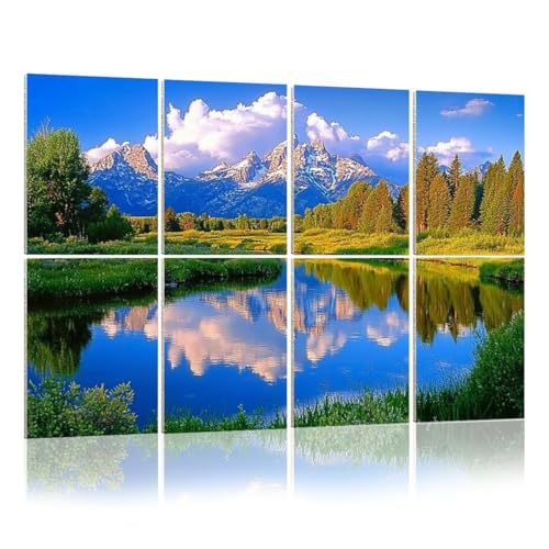 Paneles Acústicos Art Dawn Grand Teton National Park Paquete de 8 piezas 48x32" Decorativos para Absorción de Sonido y Cancelación de Ruido, para Oficina miniatura 1