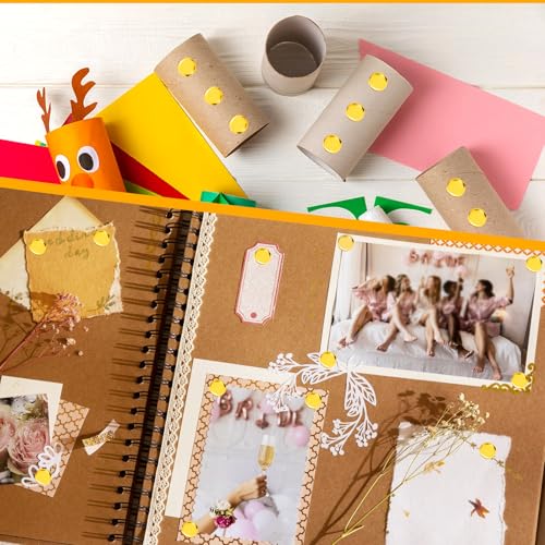 HAPY SHOP 360 Pcs Paper Fasteners 15 x 8 mm,Brass Fasteners Brass Brads for Paper Crafts,Scrapbooking, Card Making
