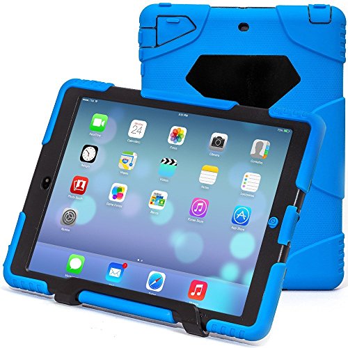 iPad Air 2 Case, Aceguarder [Kids-proof][Shockproof] iPad Case Cover for iPad Air 2 9.7"(2014 Release), Full-body Protective with Stand and Screen Protector (Blue/Black)