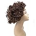 Ty.Hermenlisa 100% Real Virgin Brazilian Remy Human Hair Wigs for Black Women Natural Color Curly Short Bobs Hairpieces with Elastic Strap, 120g, Medium Brown