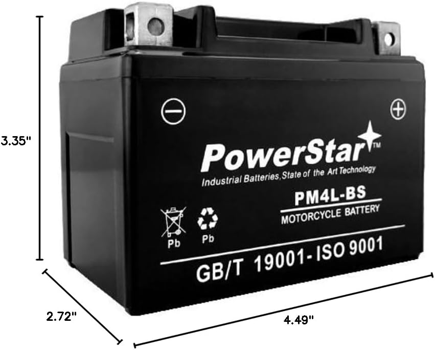 PowerStar-YTX4L-BS Lawn Mower Battery for Snapper All Walk Behind Mowers Electric Start