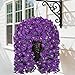 HyeFlora Artificial Faux Hanging Flowers Plants Basket for Outdoor Outside Porch Decoration, UV Resistant Fake Silk Purple Morning Glory Trailing Vines Realistic for Summer Home Balcony Yard Patio