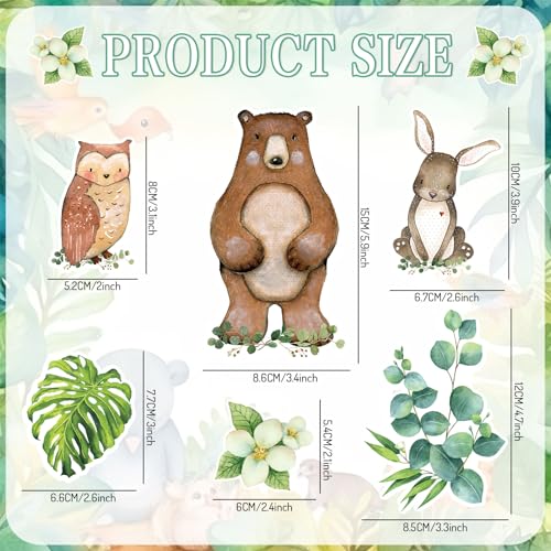 Imanes decorativos de animales de bosque 15 piezas miniatura 2
