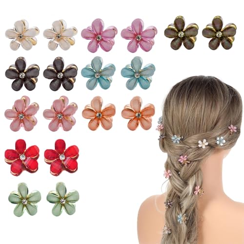 FISH DRAGATE 18 piezas pinzas pelo mujer flor,pequeña pinza horquilla,pinza flor pelo,pinzas pelo niña,linda flor garra,niñas fiestas bodas cumpleaños, mini flores sujeción metálica 9 colores