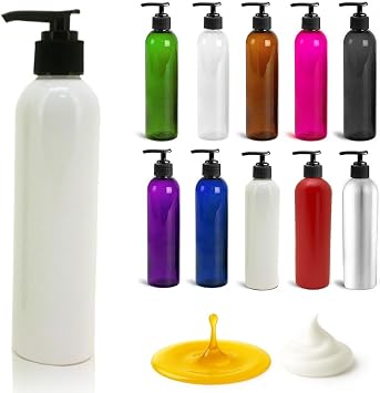 Royal Massage 8 oz Bullet Pump Bottle Refillable Massage Oil, Lotion, Soap, Shampoo Dispenser BPA-Free PET with Black Locking Pump UV-Resistant for Essential Oils White, 1
