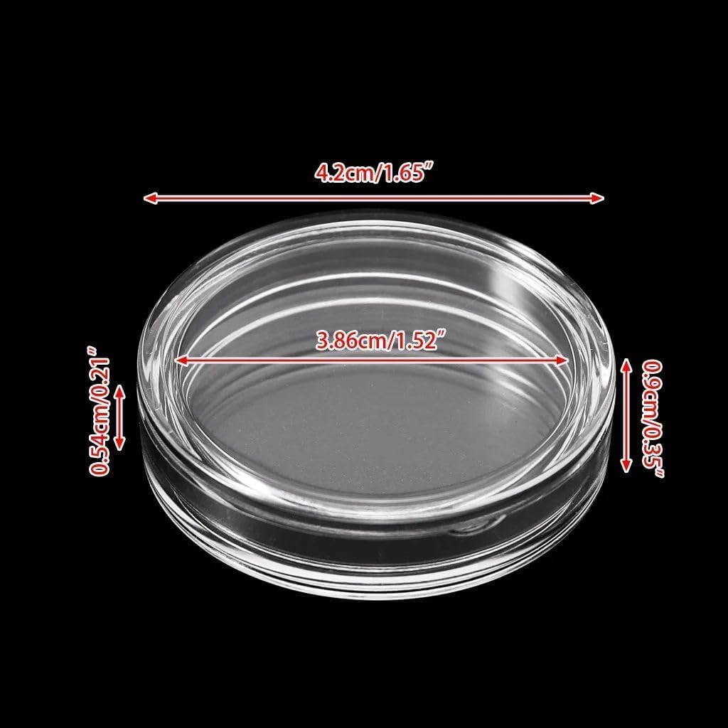 5Pcs Transparent 38.6mm Round Acrylic Coin Case Storage Box Capsule Container Storage Box, Coin Collection Supplies, Coin Trays and Coin Boxes, Forms, Recordkeeping and Money Handling (2 oz)