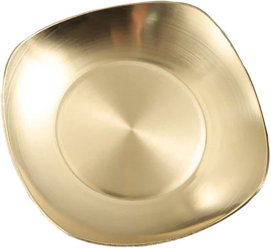 1pc Stainless Steel Side Dish Plate Seasoning Tray for Dipping Sauces -skid Design Elegant Finish for Home Dining and Entertaining
