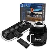 SportyAnis® verstellbare Gewichtsmanschetten [2er Set] – Verstellbare Gewichte für Beine & Arme mit Reflektoren – Laufgewichte Fuß – Ankle Weights für Joggen & Laufen (2,2 kg)
