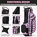 Mile High Life 14-Way Golf Stand Bag - Lightweight, Durable & Feature-Packed, with Multiple Pockets, Dual Strap and Rain Cover Hood, Premium Pink Golf Bags for Women