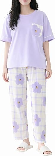 LUXERUDRA Womens Night Dress Pajama Set Soft Stretchable Spandex Nightwear Night Suit Ladies Loungewear Sleepwear Two Piec...